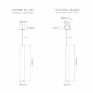 Immagine di Lampada A Sospensione Cilindro Da Incasso Atmos Nero 45cm Led 10w CCT Switch Beneito