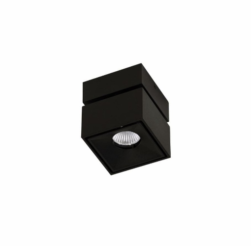 Immagine di Faretto Cubo Mini Rubyc Luce Decorativa Orientabile Nero Led 8w Switch Beneito