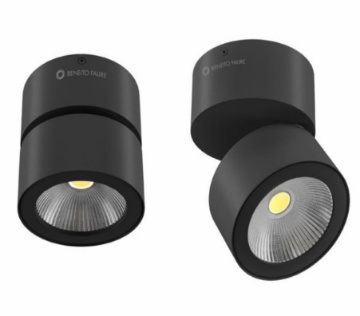 Immagine di Faretto Parete Soffitto Nero Orientabile Mini Concord Led 8w Switch Beneito