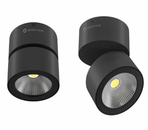 Immagine di Faretto Parete Soffitto Nero Orientabile Mini Concord Led 8w Switch Beneito