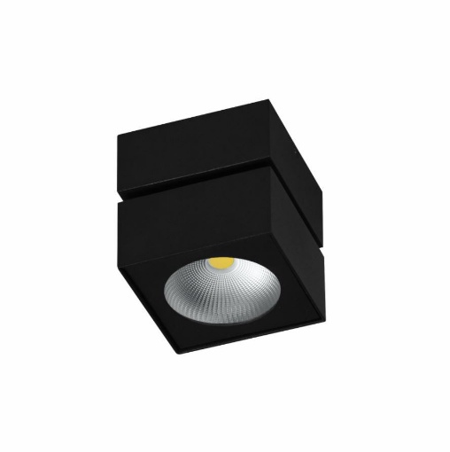 Immagine di Faretto Luce Decorativa Cubo Orientabile Parete Soffitto Rubyc Nero Led 14w Switch Beneito