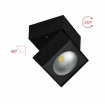 Immagine di Faretto Luce Decorativa Cubo Orientabile Parete Soffitto Rubyc Nero Led 14w Switch Beneito