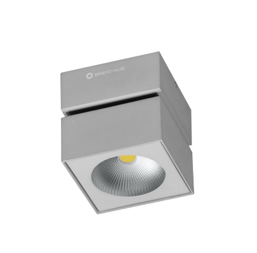 Immagine di Faretto Cubo Parete Soffitto Luce Orientabile Rubyc Grigio Led 15w 3000K Beneito