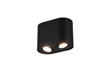 Immagine di Faretto Soffitto 2 Spot GU10 Orientabili Cookie Nero Trio Lighting