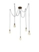 Immagine di Sospensione Cord Ragno Rame Antico 5xE27 Con Decentramento Trio Lighting