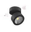 Immagine di Faretto Led Parete Soffitto Luce Orientabile Concord Nero 14w Switch Beneito