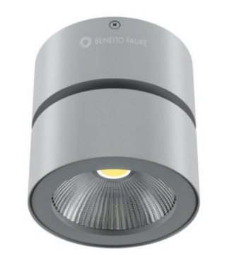Immagine di Faretto Da Parete Soffitto Orientabile Concord Grigio Led 15w Switch Beneito