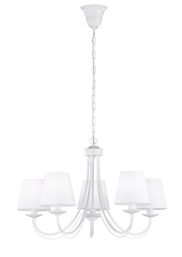 Immagine di Lampadario Bianco per Soggiorno 5 Paralumi Cortez Trio Lighting
