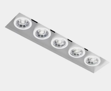 Immagine di Porta Faretto Da Incasso 4 Luci In Gesso Olympia Raso T233 GU10 Sforzin
