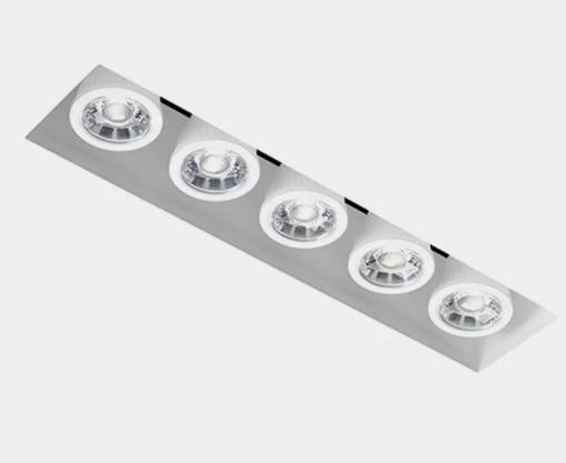 Immagine di Porta Faretto Da Incasso 4 Luci In Gesso Olympia Raso T233 GU10 Sforzin