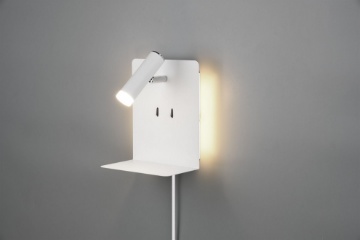 Immagine di Applique Bianca Spot Led Element e Mensola USB Trio Lighting