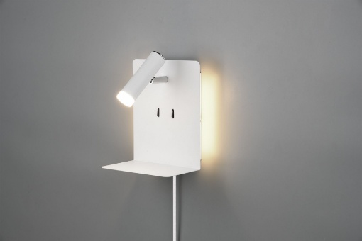 Immagine di Applique Bianca Spot Led Element e Mensola USB Trio Lighting