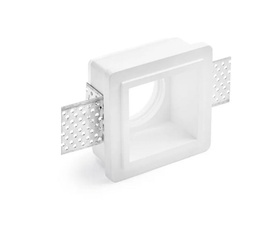 Immagine di Porta Faretto Da Incasso In Gesso 9x9 cm Siris 1xGU10 T165 Sforzin