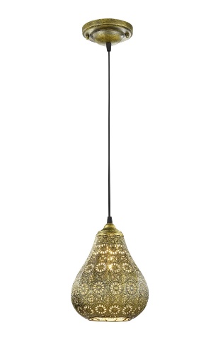 Immagine di Sospensione Paralume Decorativo Jasmin Ottone Stile Arabo Trio Lighting