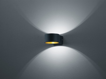 Immagine di Applique Lacapo Nero e Oro Doppia Emiddionr Led Trio Lighting