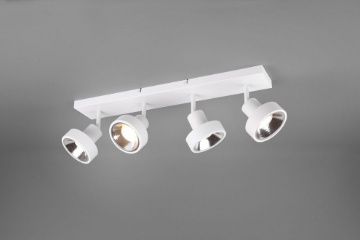Immagine di Lampada da Soffitto 4 Faretti Spot Orientabili Leon Bianco Trio Lighting