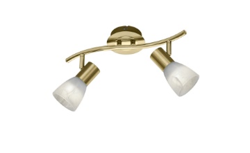 Immagine di Lampada Ottone con Due Faretti Vetro Levisto Trio Lighting