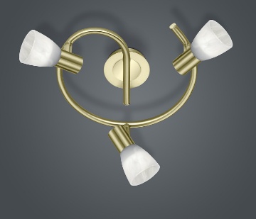 Immagine di Plafoniera 3 Spot Vetro Orientabili Levisto Ottone Trio Lighting