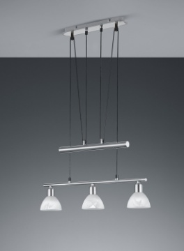 Immagine di Sospensione 3 Luci Led Saliscendi Levisto Nichel Trio Lighting