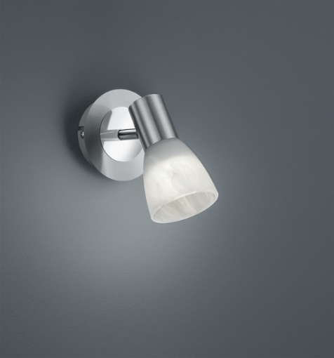 Immagine di Applique Spot Orientabile Levisto Nichel Vetro Alabastro Trio