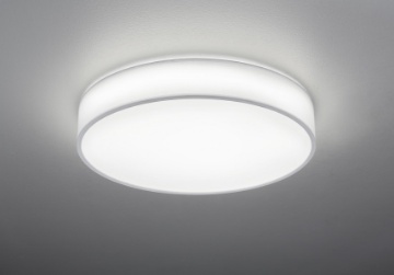 Immagine di Plafoniera Led Dimmer Cambio Colore Stoffa Bianco Lugano Ø60 cm Trio Lighting