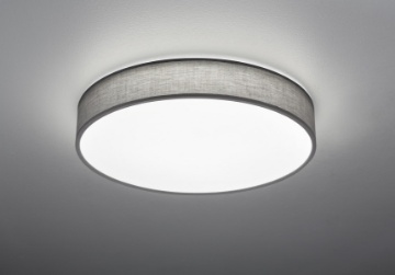 Immagine di Plafoniera Paralume Tessuto Grigio Lugano Led Dimmer Cambio Colore Ø60 cm Trio Lighting