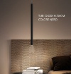 Immagine di Sospensione Da Comodino Cilindro Nero Quadrato 70cm Led 3w 3000k Tubi Diodi Affralux