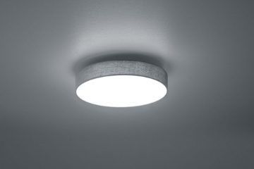 Immagine di Plafoniera Led Switch Dimmer Paralume Tessuto Grigio Lugano Ø40 cm Trio Lighting