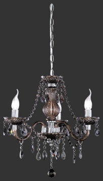 Immagine di Lampadario 3 Bracci Classico Lüster Cromo Pendenti Decorativi Neri Trio Lighting