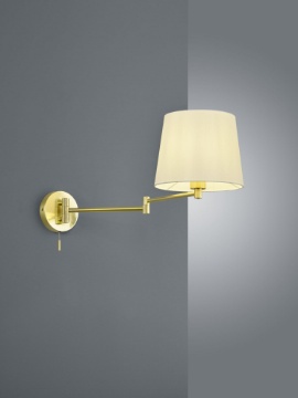 Immagine di Applique Ottone Braccio Flessibile Paralume Bianco Lyon Trio Lighting