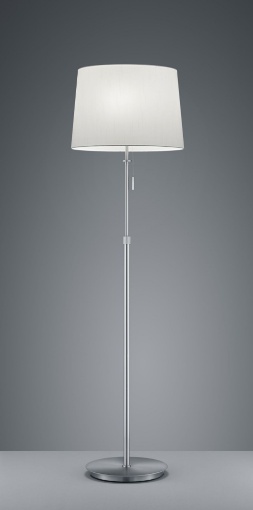 Immagine di Piantana Regolabile Nichel con Paralume Bianco Lyon 3xE27 Trio Lighting