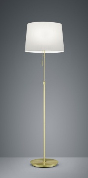 Immagine di Piantana Ottone 3 Luci Altezza Regolabile con Paralume Bianco Lyon Trio Lighting