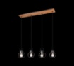 Immagine di Sospensione Industrial Finitura Anticata 4xE27 Madras Argento Trio Lighting