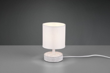 Immagine di Lumetto Bianco Moderno Ceramica con Paralume Tessuto Marie Trio Lighting