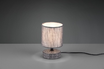 Immagine di Piccolo Lume Grigio Moderno Base Ceramica con Paralume Tessuto Marie Trio Lighting