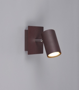 Immagine di Faretto Cilindro Orientabile Ruggine Da Parete Marley Trio Lighting