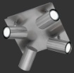 Immagine di Lampada Soffitto Quadrata Nichel Con Luci Direzionabili GU10 Marley Trio