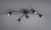 Immagine di Lampada Da Soffitto Girevole Con 5 Faretti Orientabili Neri Marley Trio
