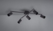 Immagine di Lampada Da Soffitto Girevole Con 5 Faretti Orientabili Neri Marley Trio