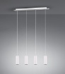 Immagine di Lampadario Cilindri Bianchi Per Isola Cucina Marley 4 Luci Trio Lighting