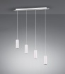 Immagine di Lampadario Cilindri Bianchi Per Isola Cucina Marley 4 Luci Trio Lighting