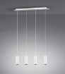 Immagine di Lampadario Cilindri Bianchi Per Isola Cucina Marley 4 Luci Trio Lighting