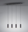 Immagine di Sospensione Cilindri Pendenti Per Tavolo Penisola Marley Nero Trio Lighting