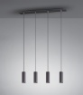 Immagine di Sospensione Cilindri Pendenti Per Tavolo Penisola Marley Nero Trio Lighting