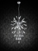 Immagine di Sospensione Fuochi d'Artificio 7xE14 Minsk Cromo con Gocce Cristallo Trio Lighting
