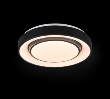 Immagine di Plafoniera Moderna Led Dimmer RGBW Mona Nero Ø38 cm Trio Lighting