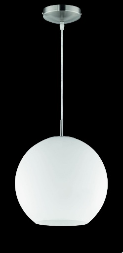 Immagine di Sospensione Moderna Moon Boccia Aperta Vetro Bianco Ø30 cm Trio Lighting