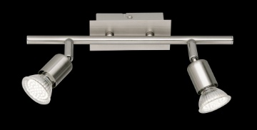 Immagine di Lampada Soffitto 2 Faretti Spot GU10 Orientabili Nimes Nichel Trio Lighting