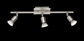 Immagine di Lampada Soffitto 3 Spot GU10 Orientabili Nimes Nichel Trio Lighting