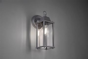 Immagine di Applique Lanterna Antracite e Paralume Vetro Olona Trio Lighting